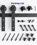 Heavy Duty Sliding Barn Door Hardware Track Kit 6.6 Ft For 36 To 40 Inch Wide Single Door With Straight Pulley And Smooth Quiet Rollers