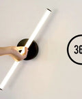 Hand adjusting Black Aluminum Integrated LED Vanity Light With 360 Degree Rotatable Arm One Light Dimmable Modern Industrial Wall Sconce For Bathroom Mirror For Bathrooms And Powder Rooms.