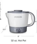 32 Oz Adjustable Temperature Electric Hot Pot Kettle For Tea Fast Boiling Water For Ramen And Noodles Great For Soup PFAS Free Nonstick Coating Easy Pour And Safe Handle White
