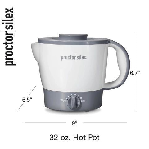 32 Oz Adjustable Temperature Electric Hot Pot Kettle For Tea Fast Boiling Water For Ramen And Noodles Great For Soup PFAS Free Nonstick Coating Easy Pour And Safe Handle White