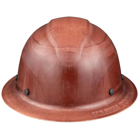 Full Brim KONSTRUCT Series Hard Hat 60452 On The Job Site, Class G Type 1, brown, front view