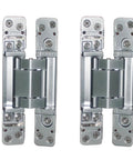 Heavy Duty Invisible Door Hinge With 3 Way Adjustment For Vertical, Horizontal And Depth, Hidden Screws For Clean Look, Supports Up To 220 Lb With 2 Hinges, Doors 1.5 Inch Thick To 94.5 High And 35.5 Wide, Chrome Finish Sugatsune Hes3d-E190