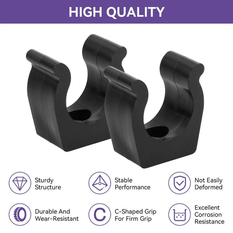 1 Inch Black Boat Ladder Clips Set Of Four Durable Marine Ladder Pole Holder Bracket Mounts Ideal For Boats Yachts RVs And More Versatile Hook Clips For Poles Oars Mooring Poles And Anchors, showing sturdy structure and corrosion resistance features.