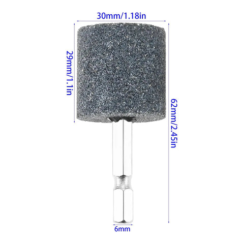 Ten Piece 30mm Aluminum Oxide Mounted Grinding Stones With One Quarter Inch Hex Shank For Electric Rotary Tools Drill Grinder Built Tough Wear Resistant Bits Great For Metal Wood And Plastic Finishing