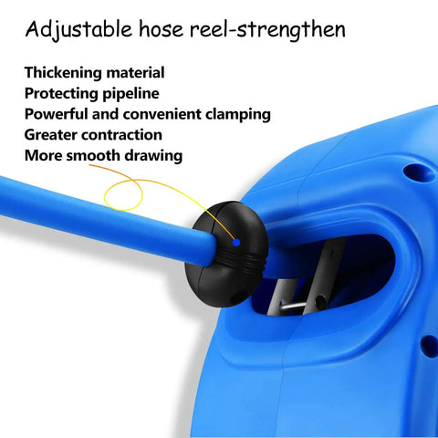 Grab This Heavy Duty Retractable Air Hose Reel With 50 Feet Of 3 8 Inch Hose Perfect For Air Compressors Features Wall Mount Swivel Bracket And Slow Return Safety System Rated For 300 Psi Lightweight Build close-up showing thickening material and smooth drawing