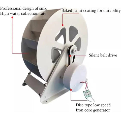 Outdoor River Turbine Generator 50W To 100W, Low Speed Axial Flow Water Turbine with belt drive and iron core generator