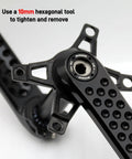 Road Bike Crank Set With 3 Bolt Direct Mount, 160Mm/165Mm/170Mm Crank Arms, Includes Bottom Bracket, Silver Finish, close-up view