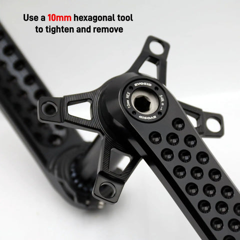 Road Bike Crank Set With 3 Bolt Direct Mount, 160Mm/165Mm/170Mm Crank Arms, Includes Bottom Bracket, Silver Finish, close-up view