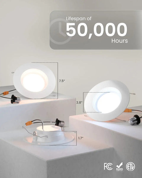 2 Pack 6 Inch Retrofit Led Recessed Ceiling Lights With 5Cct Switchable Warm To Cool White Dimmable Control No Sweat Drop In Install For A Quick Room Glow Up And Top Shelf Lighting Vibes