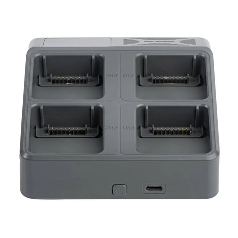Close-up of 3 In 1 Drone Battery Charger Hub For Phantom 4 Series With LED Display, four charging slots visible, front view