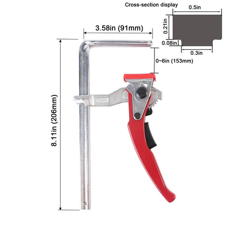 Ratcheting Table Clamp Set For Saw Tracks And Guide Rails Quick Bar Clamps For MFT Tables, 0 to 6 Inch Clamping Range, Heavy Duty Build
