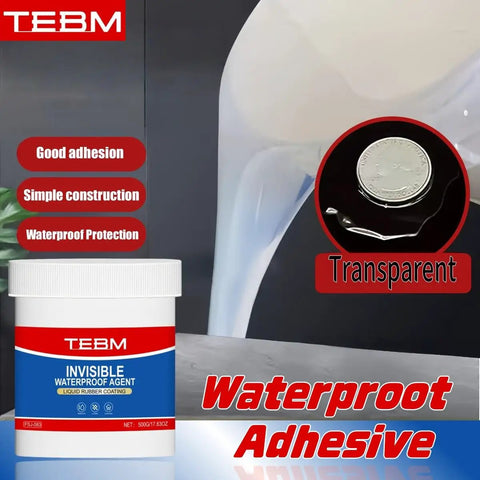 Smooth Operator Waterproof Coating With Heavy Duty Invisible Finish For Roofs And Walls Featuring All Season Temp Resistance And No Sweat Indoor Outdoor Sealing Performance Guaranteed, clear liquid in container.
