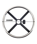 Heavy Duty Stainless Steel Footrest Ring For Swivel Office Chairs And Bar Stools Featuring A Durable 35cm Round Pedal shown from above.