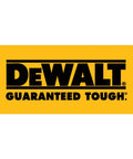 DeWalt logo with 'Guaranteed Tough' slogan on a yellow background.