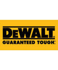 DeWalt logo with text 'Guaranteed Tough' on a yellow background