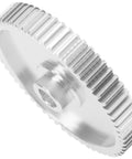 CNC machined Beefy Metal 61T Spur Gear Set 51004 for TT01 RC Cars, silver, side angle view