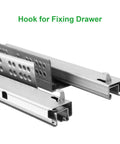 Super Smooth Dead Quiet Glide Heavy Duty Undermount Soft Close Drawer Slides Twenty Inch Full Extension Ball Bearing Rails with fixing hooks