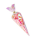 50 Pack Cone Shaped Clear Cellophane Treat Bags With Twist Ties Rainbow Color Party Favor Bags for Treats and Gifts great for birthdays
