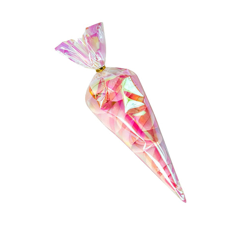 50 Pack Cone Shaped Clear Cellophane Treat Bags With Twist Ties Rainbow Color Party Favor Bags for Treats and Gifts great for birthdays