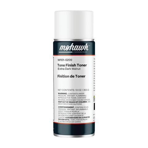 Extra Dark Walnut Wood Repair Bundle Featuring Go To Stain And Seal Aerosol Duo For No Sweat Furniture Touch Ups with toner can.
