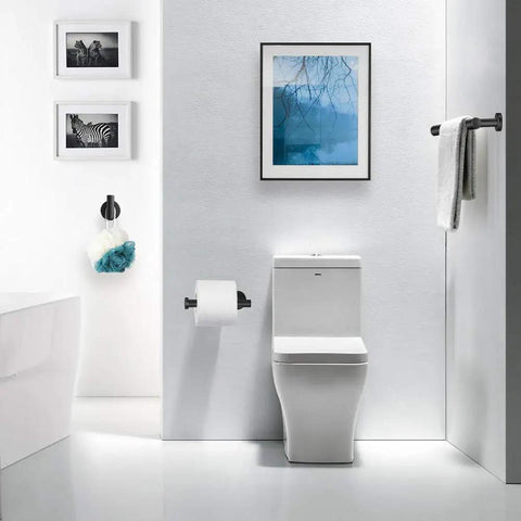 Matte Black Stainless Steel Bathroom Hardware Set With 24 Inch Hand Towel Bar Toilet Paper Holder Three Robe Towel Hooks Wall Mounted Kit Built Tough With SUS304 Stainless Corrosion Resistant Bath Accessories in modern bathroom