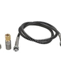 Heavy Duty High Pressure Air Hose With 9000 PSI Rating And Stainless Steel Braid, M10x1 quick couplers and connectors.