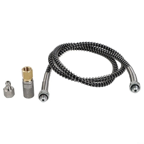 Heavy Duty High Pressure Air Hose With 9000 PSI Rating And Stainless Steel Braid, M10x1 quick couplers and connectors.