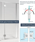 Heavy Lifting Shower Door Hinge With A Zero Friction 180 Degree Sweep Designed From Bulletproof 304 Steel and Clad In A Sharp Brushed Nickel Look for frameless shower door installation.