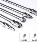 Five Piece One Quarter Inch Aluma Cut Carbide Burr Set With Four Point Four Inch Shank, Pro Grade Single Cut Tungsten Rotary Burrs