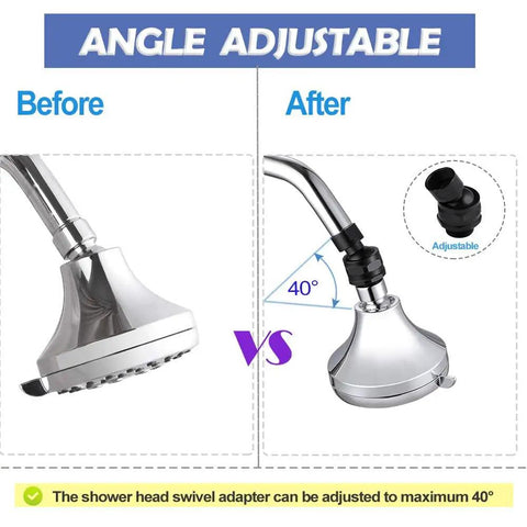 Brass Shower Head Swivel Ball Adapter Adjustable Shower Arm Connector Universal Showering Component Matte Black Finish Heavy Duty High Pressure Water Flow Durable Corrosion Resistant Upgrade No Fuss Easy Install 40° angle
