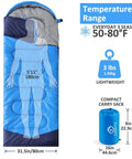 Dimensions and features of Three Season Camping Sleeping Bag For Adults And Kids Lightweight Weather Resistant Waterproof