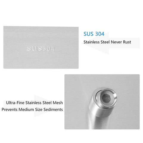 Close-up of SUS304 stainless steel mesh detail on Ultra Wide 16 Inch Square Rain Shower Head With High Flow Stainless Steel Brushed Nickel Finish Ceiling Or Wall Mount Waterfall Spa Experience Ultra Thin Eight Hundredths Of An Inch Design With Air Intake Tech.