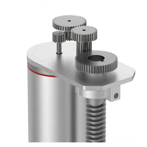 Close-up of 12V Electric Linear Actuator With Magnetic Limit Switch Adjustable Stroke featuring gears and screw mechanism