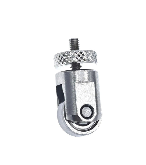 Roller Contact Point For Dial Indicator And Depth Gauge Tool, 10mm Diameter Wheel, M2.5 threaded shank and nut, silver metal
