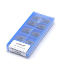 Blue plastic storage case with 10 FomaSP APMT1604PDER-M2 carbide inserts for CNC milling