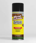 Premium Exterior Wood Stain Spray For Fences And Decks Featuring Badass Oil Based Sealant In Transparent Oxford Brown Tone, 12 oz aerosol can.
