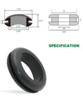One Inch Outer Diameter Rubber Grommets With Three Quarters Inch Inner Diameter, Twenty Pieces For Wiring Cables Plugs And Automotive Use, Durable Elastic Rubber Protects Wires Specification Diagram