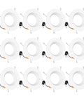 12 Pack 5 To 6 Inch LED Recessed Lighting With Baffle Trim, CRI90, 1100 Lumen, 5000K Daylight White, Dimmable Damp Rated Downlights