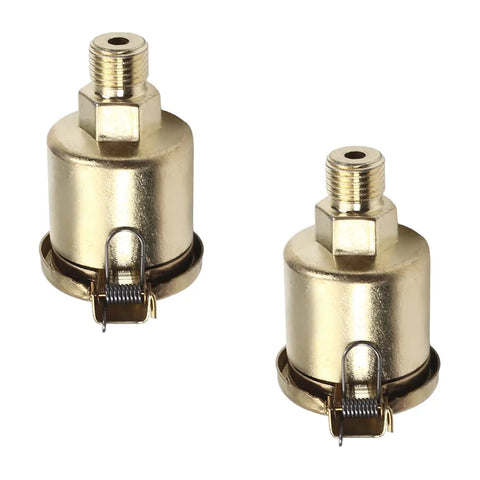 2 Pack M10x1 6ml Oil Cup Cap For Lathe Machine Oil Dispenser Copper Plated On Iron Gold Tone Replacement Oiler Cap Set