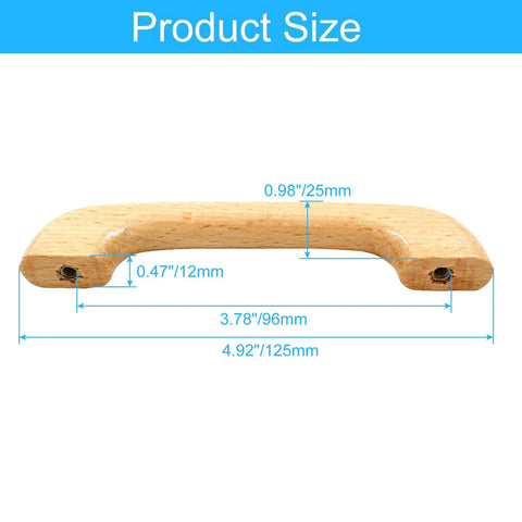 Diagram of 10 Pack Wood Cabinet Pulls Handles 4.92 Inch Overall Length 0.98 Inch Height 3.78 Inch Center to Center 96mm dimensions