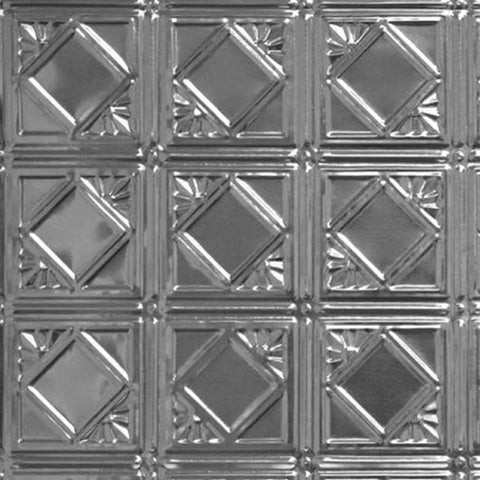 2x2 Ft Tin Plated Steel Wall And Ceiling Panels Kit - Nail Up Metal Tiles, Unfinished, 12 Pack, Silver Brushed Finish design