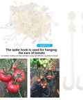 100PCS Garden Plant Support Clip And Vine Pull Hook Trellis Fastener For Cherry Tomatoes And Vegetable Vines Keeps Fruit Stems Steady To Prevent Breakage In Wind And Heavy Fruit Weight Ideal DIY Garden Maintenance Gear white plastic tomato hook