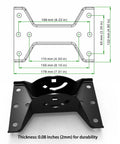 Diagram and dimensions of Built Tough Heavy Duty 1.5 Inch Antenna Mounting Pole 35 Inch Long J Mount bracket.