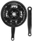Beefy High Carbon Steel Mountain Bike Crankset 24-34-42T with chain guard, shown with 170mm arm in durable design