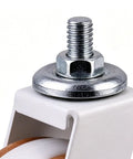 Close-up of Heavy Duty Casters 4 Pieces M8 Threaded Heavy Duty Silent Replacements showing steel bolt and wheel detail.