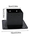 4x4 Post Base Bracket Two Pack, With Preinstalled Fasteners For Easy No Tool Assembly, carbon steel, size 3.3x3.5 inches.