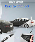 Charge Up Your Electric Ride With This Rock Solid 25 Ft Nacs Extension Cord Delivering A Heavy 48 Amp Draw And 12 Kw Juice Straight Up To Your Mobile Connector For Zero Sweat Home Sessions, cars charging with cable.