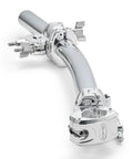 Rock Solid Drum Rack Wing Expansion Bar Adds 24 Inch Curved Space for quick cymbal mounting, chrome finish with attachment clamps.