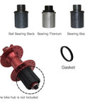 Heavy Duty Steel Freehub Hub Kit For 8 To 11 Speed Mountain Bikes Easy Install No Tools Required Lightweight And Durable Bearing Titanium Finish Upgrade Your Ride Or Replacement showing black and titanium bearings with gasket