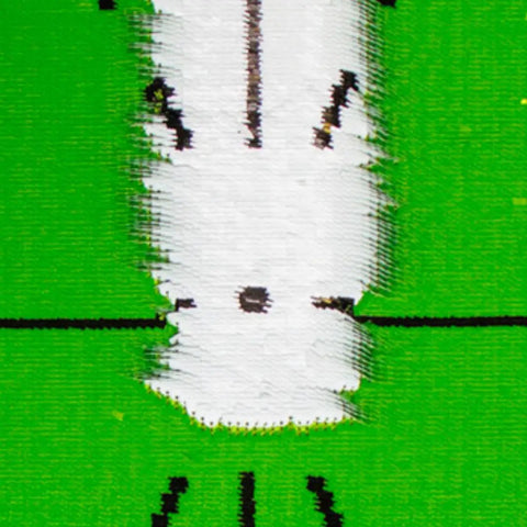 Close-up of Pro Grade Golf Swing Training Mat That Tracks Ball Impact And Swing Path With Real Time Color Feedback From Green To White.